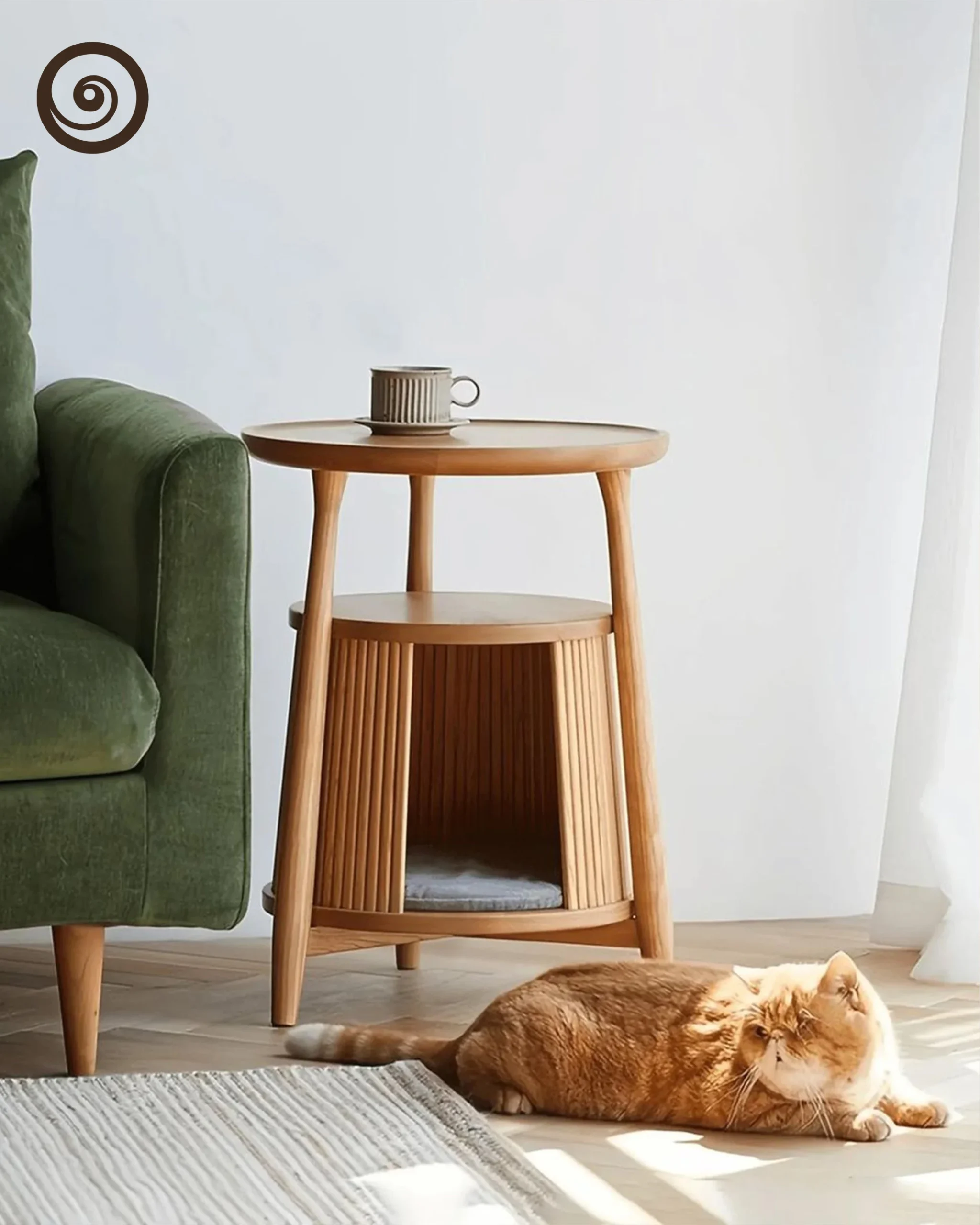 Oakly Haven Cat Bed, Book Stroge And Side Table