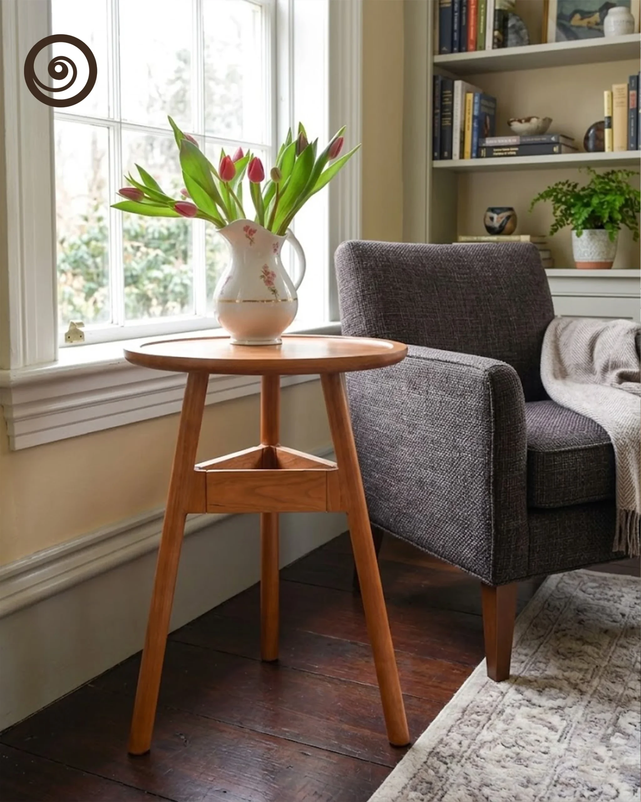 Mid-Century Tripod Occasional Table - Image 4