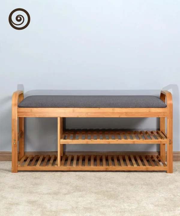 Shoe Rack Bench with Upholstered Seat
