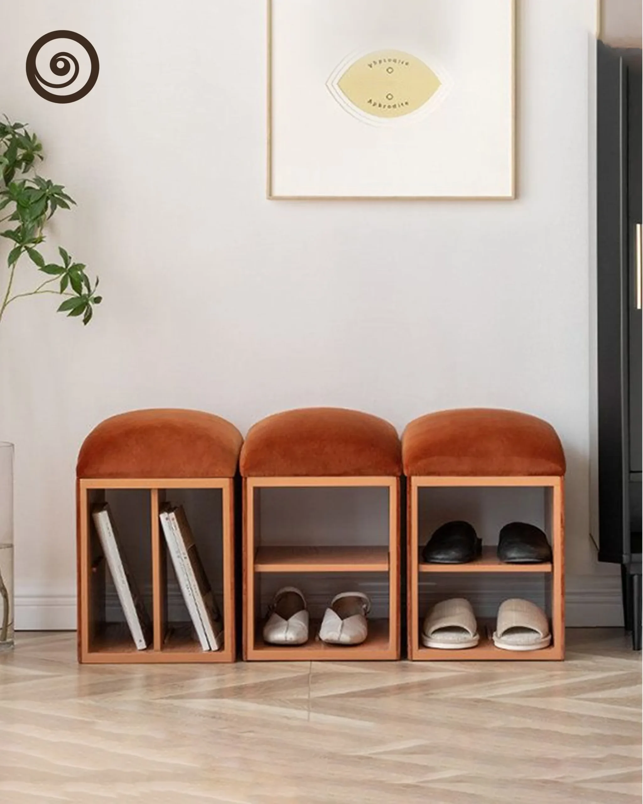 Compact Entryway Shoe Stool