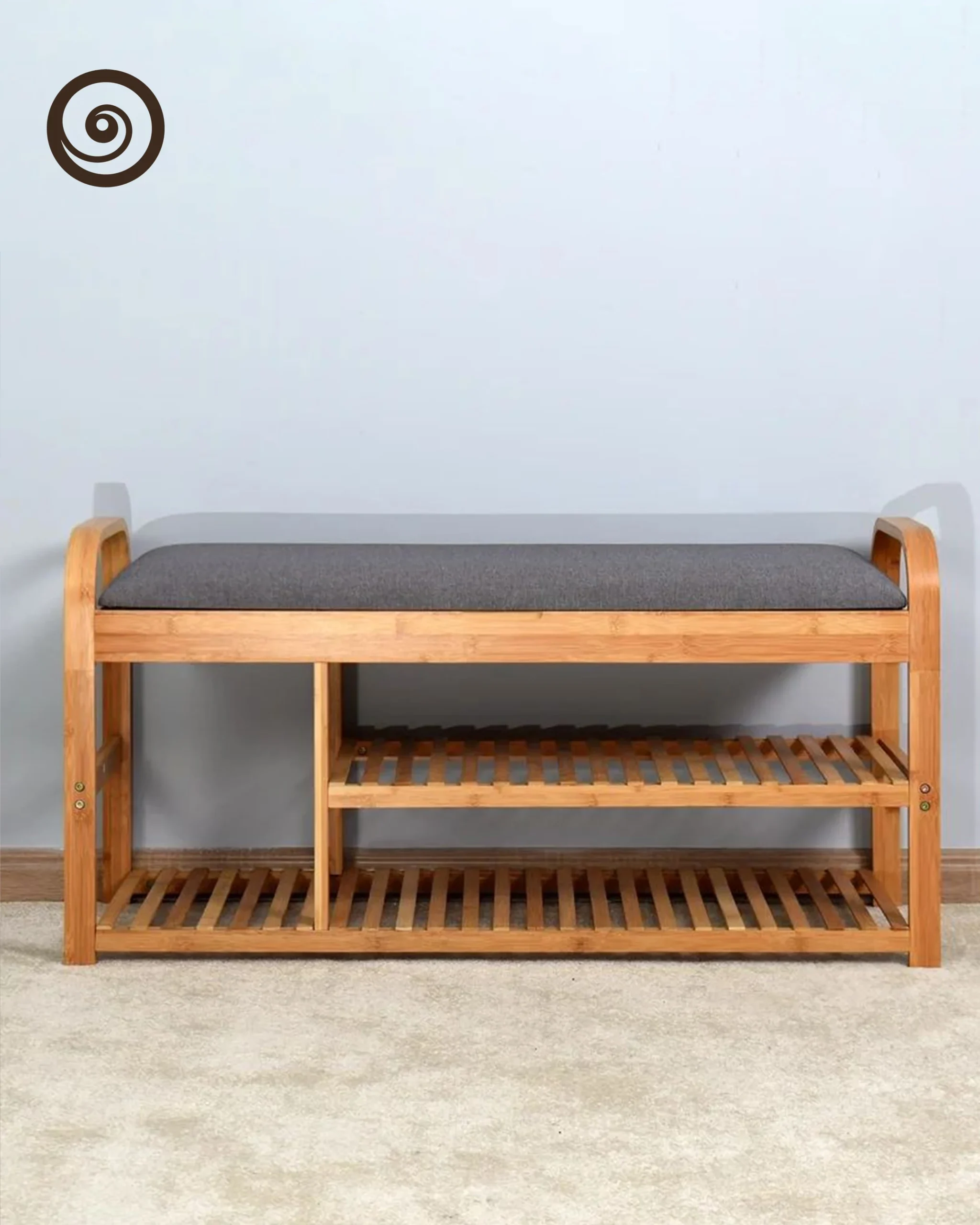 Shoe Rack Bench with Upholstered Seat