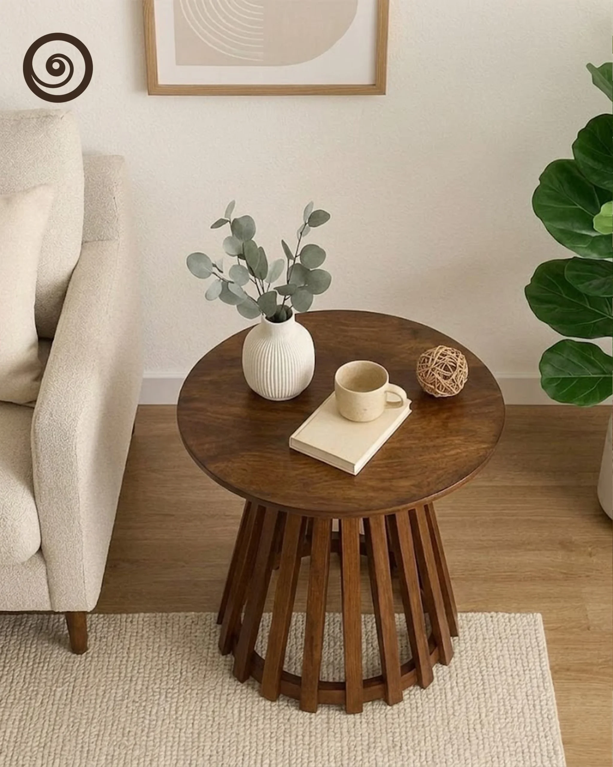 Aurelia Fluted-Base Round Accent Table - Image 4