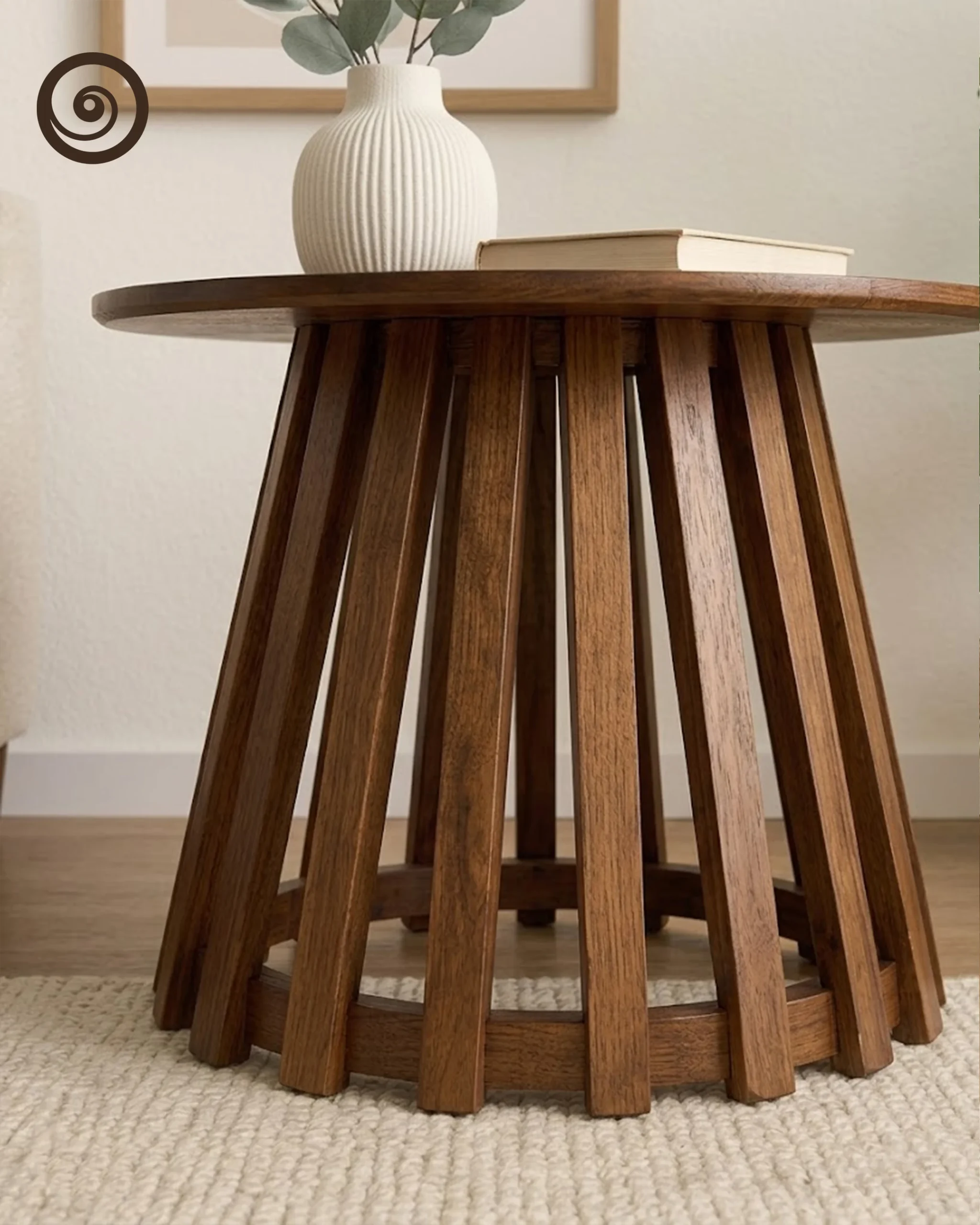 Aurelia Fluted-Base Round Accent Table - Image 2