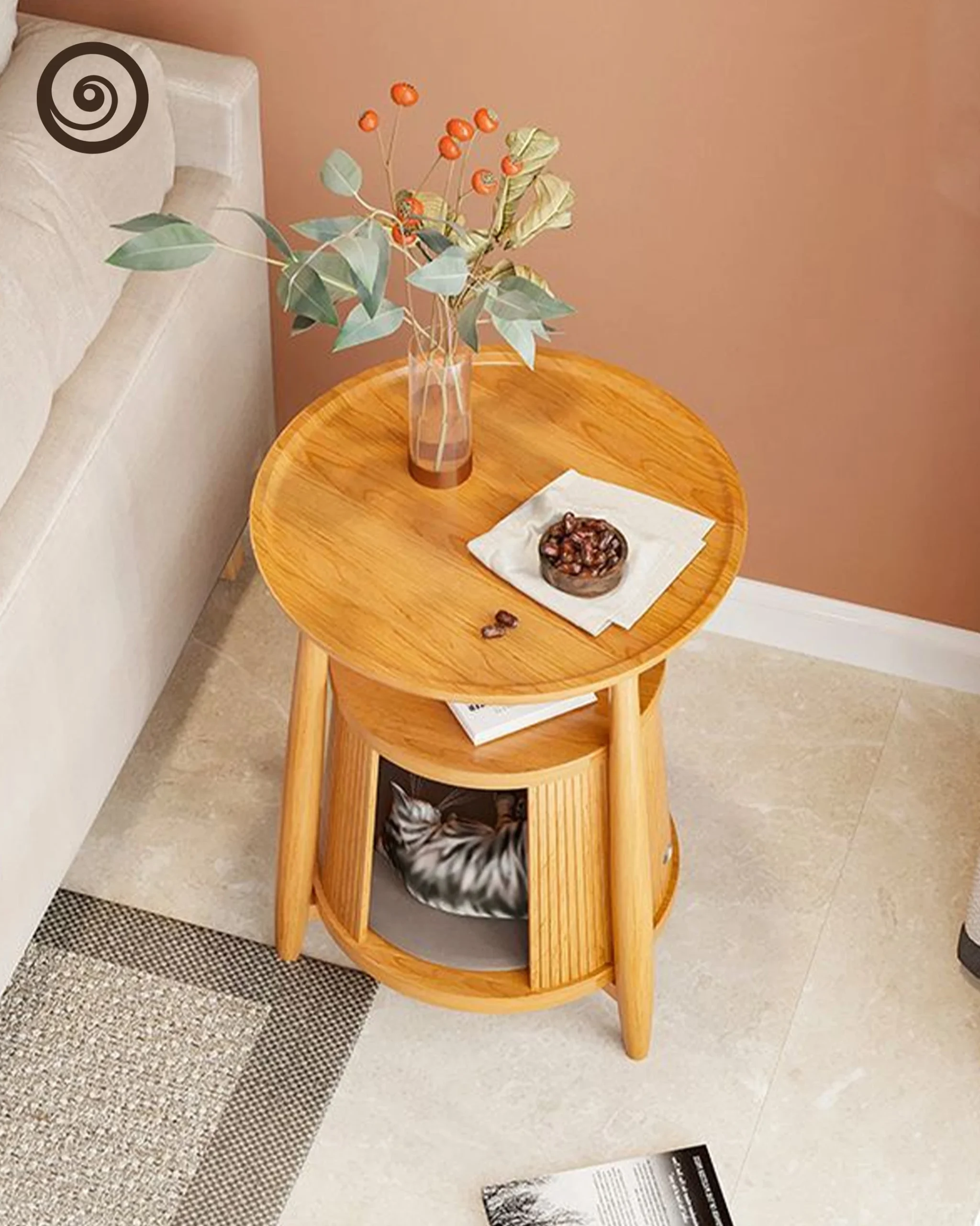 Oakly Haven Cat Bed, Book Stroge And Side Table - Image 4
