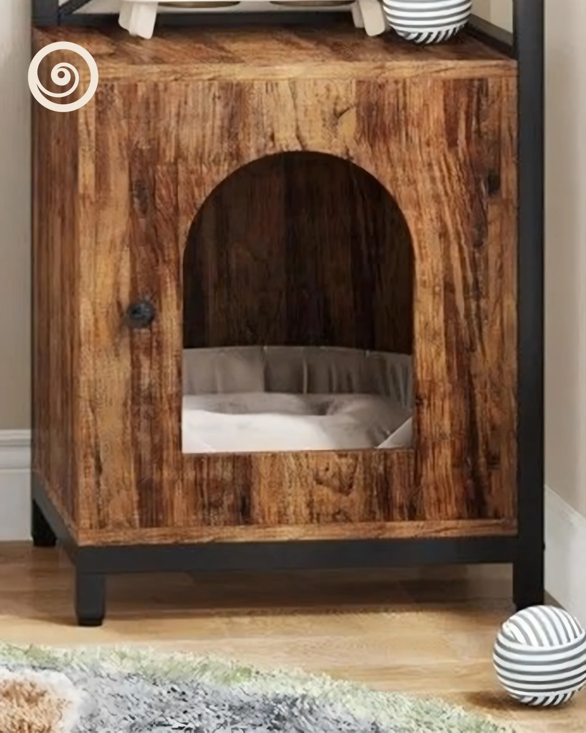 Oakly Rustic Industrial Cat House Bookshelf - Image 3